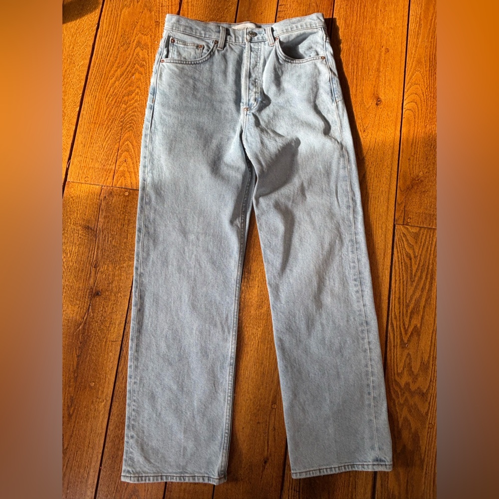 Denim Forum The Arlo High Rise Straight Jeans Light Wash Size 29